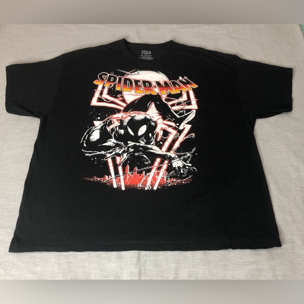 Marvel Spider-Man Black T-Shirt Size 2XL
